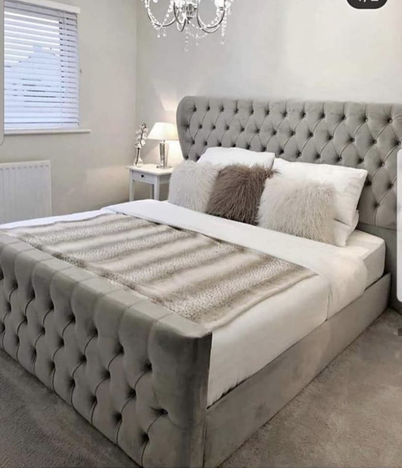 Oxford Wingback Bed With Mattress