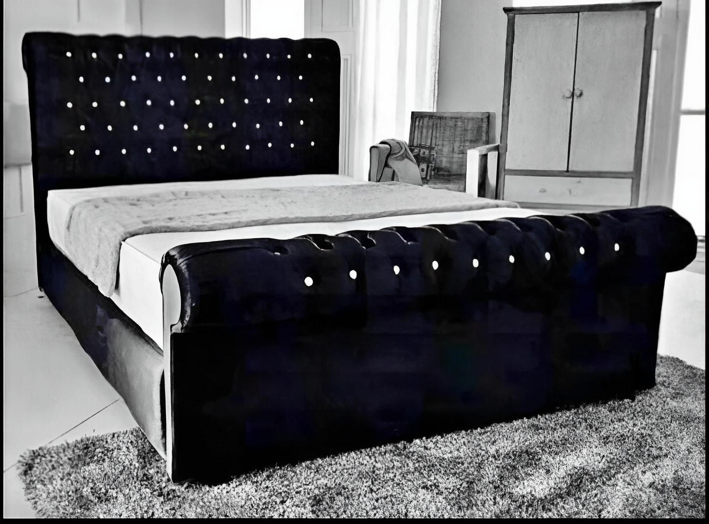 Luxury Sleigh Bed With Mattress