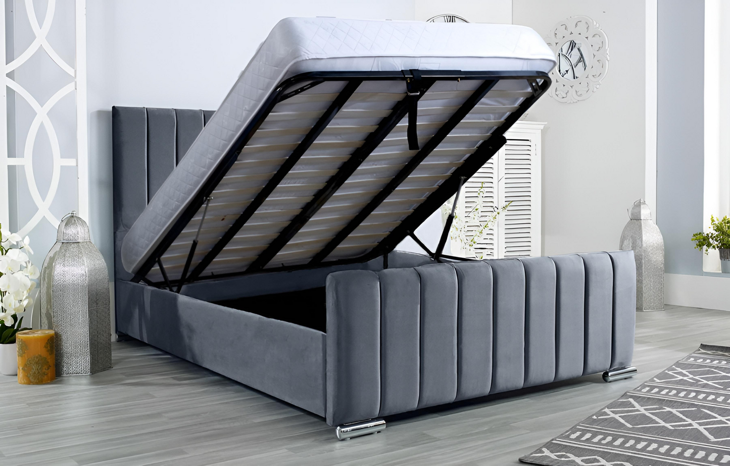 Panel Line Ottoman Bed With Mattress