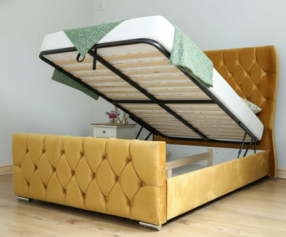 Ottoman Oxford Wingback Bed