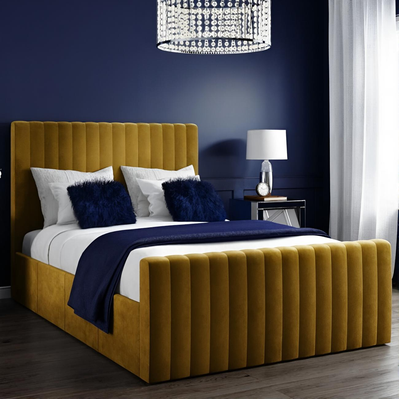 Panel Line Bed With Mattress