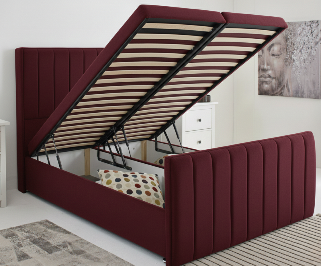 Ottoman Panel Wingback Bed