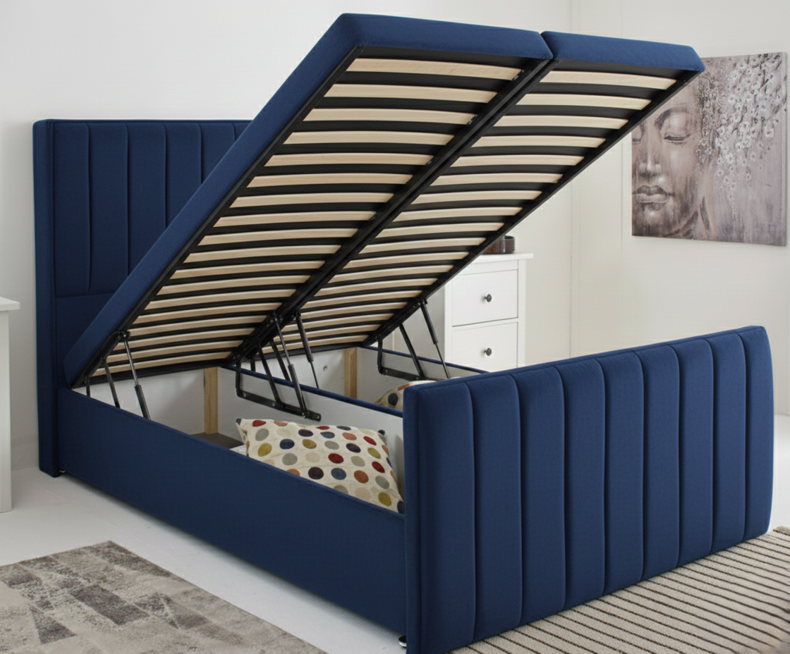 Ottoman Panel Wingback Bed