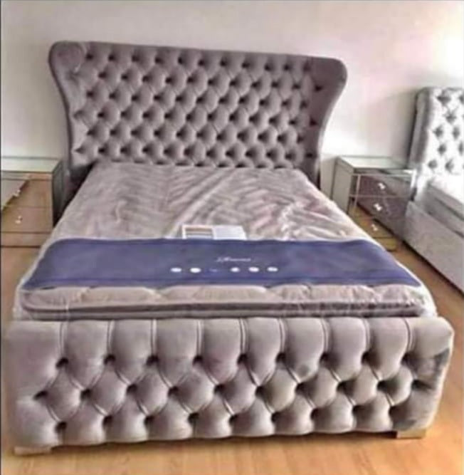 Oxford Wingback Bed With Mattress