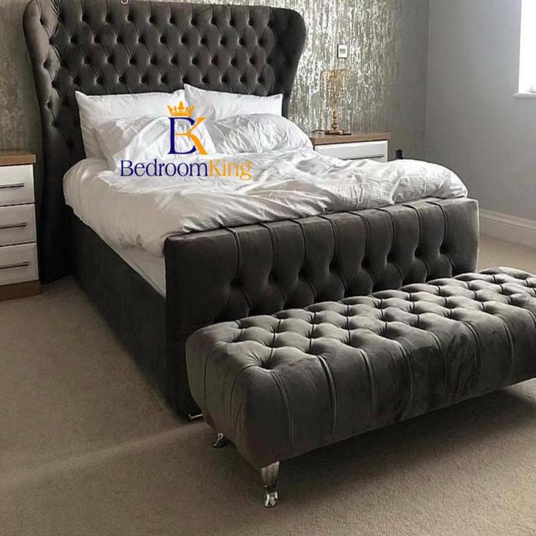 Oxford Wingback Bed With Mattress