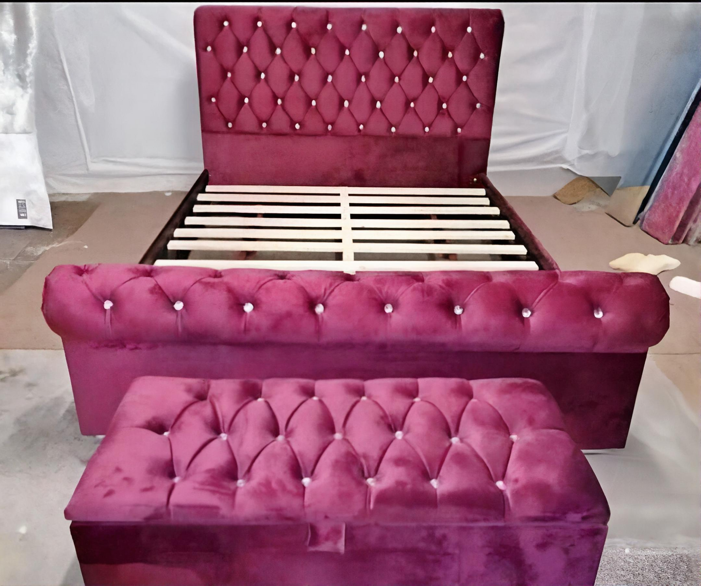 Luxury Sleigh Bed With Mattress