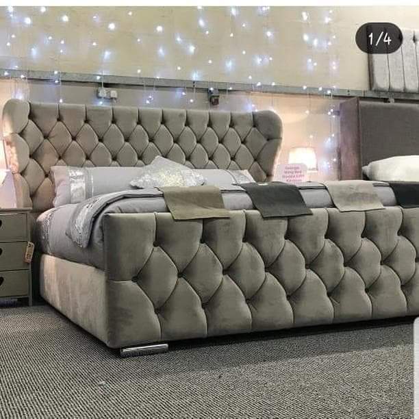 Luxury Oxford Wingback Bed With Mattress
