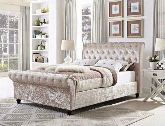 Sleigh Bed With Mattress – Classic Curved Design