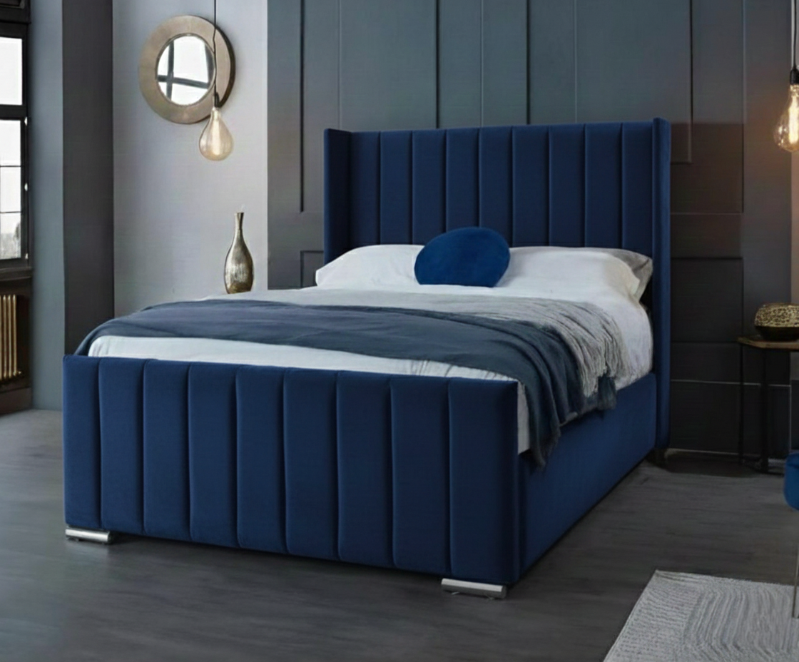 Luxury Panel Wingback Bed