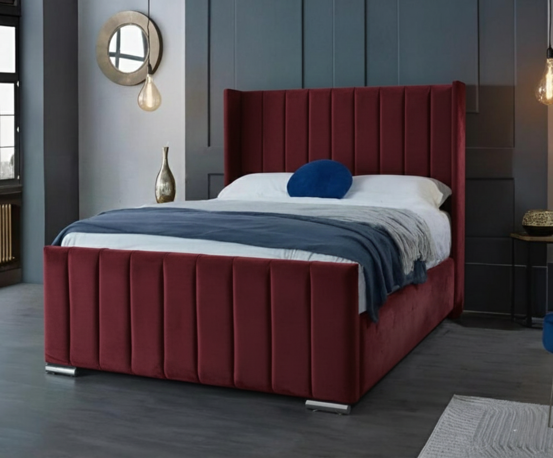 Luxury Panel Wingback Bed