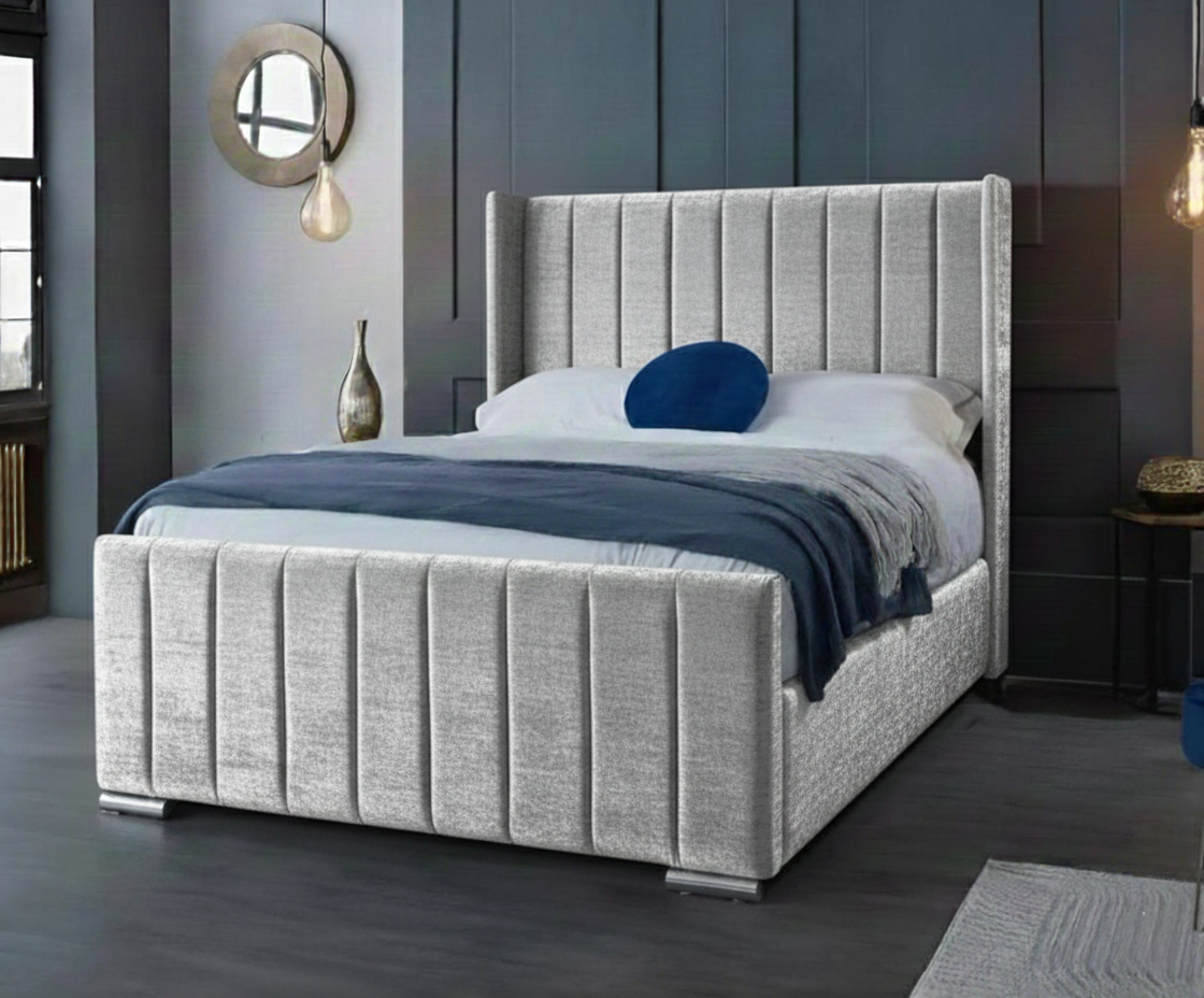 Luxury Panel Wingback Bed