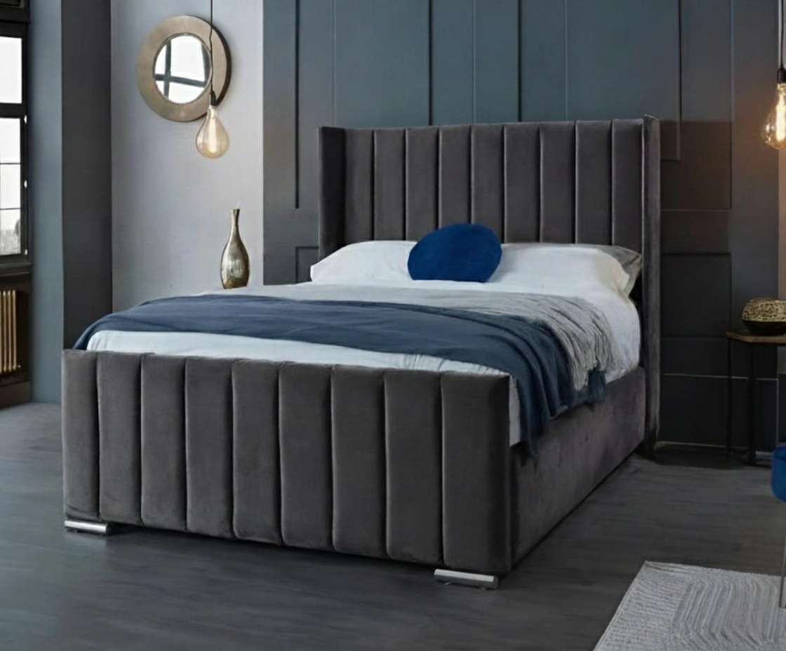 Luxury Panel Wingback Bed