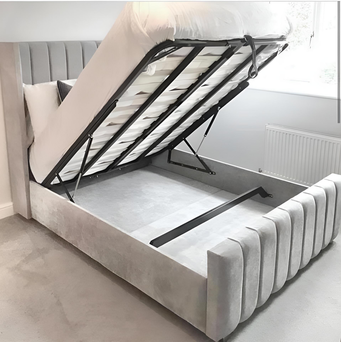 Panel Line Ottoman Bed With Mattress