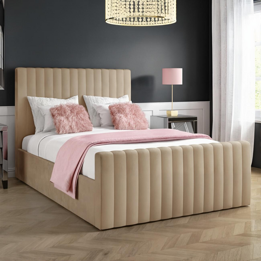 Panel Line Bed With Mattress